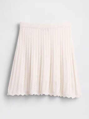 Gap 100% Cotton Ivory Pointelle Mini Skirt NWT